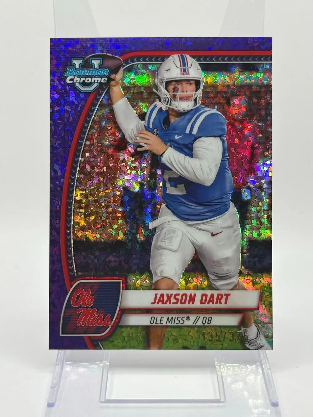 2024 Bowman Chrome U Jaxson Dart Purple Mini-Diamond Refractor 135/375 Giants